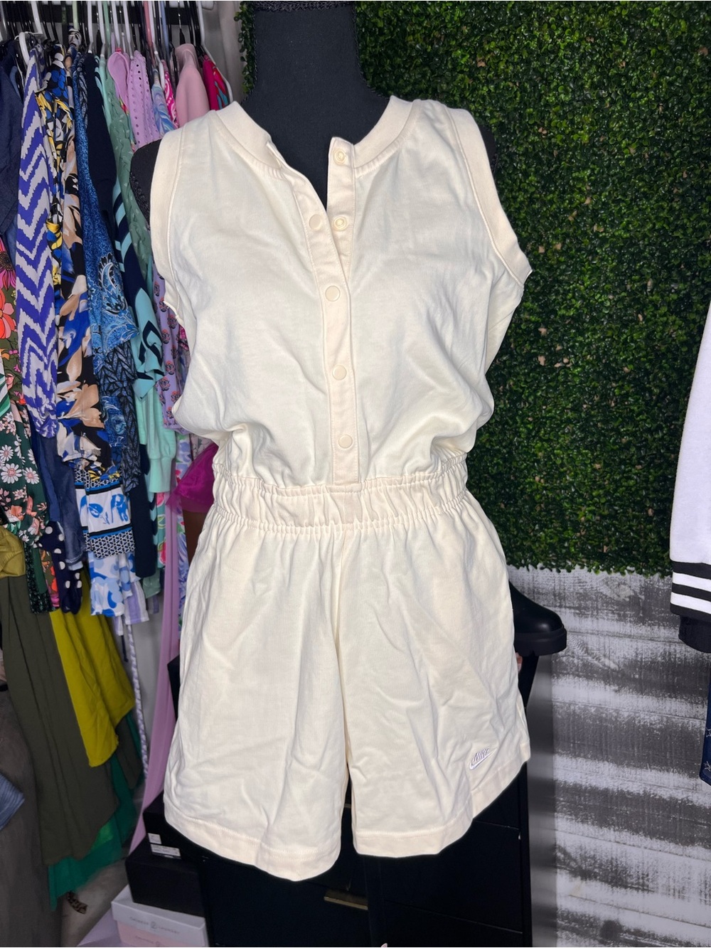 Nike Cream Sleeveless One-Piece Kids Romper